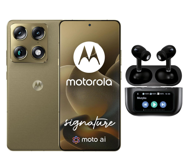 Motorola Signature 5G 16/512GB Martini Olive 165Hz + Smart Buds Pro - 1515282 - zdjęcie